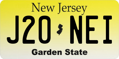 NJ license plate J20NEI