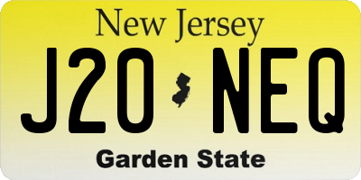 NJ license plate J20NEQ