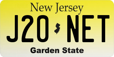 NJ license plate J20NET