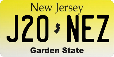 NJ license plate J20NEZ