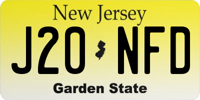 NJ license plate J20NFD