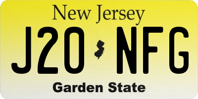 NJ license plate J20NFG