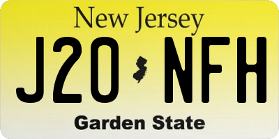 NJ license plate J20NFH