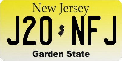 NJ license plate J20NFJ
