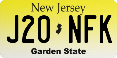 NJ license plate J20NFK