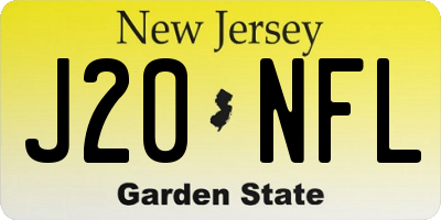 NJ license plate J20NFL