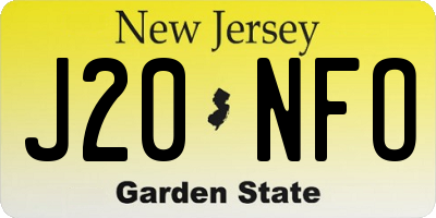 NJ license plate J20NFO