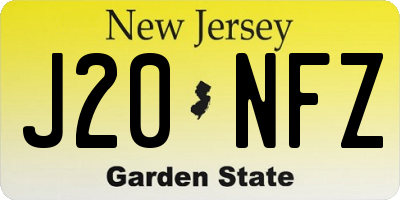 NJ license plate J20NFZ