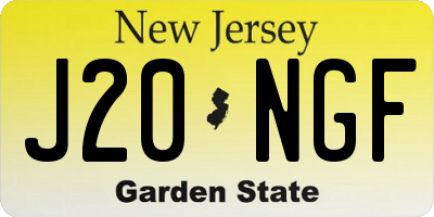 NJ license plate J20NGF