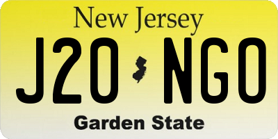 NJ license plate J20NGO
