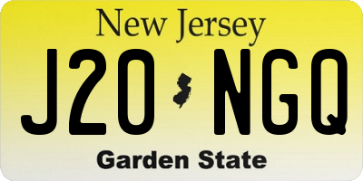 NJ license plate J20NGQ