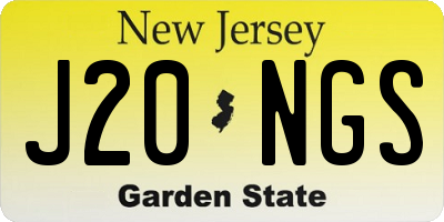 NJ license plate J20NGS