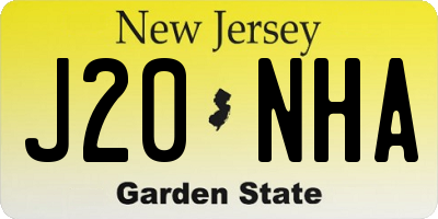 NJ license plate J20NHA