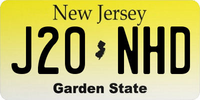 NJ license plate J20NHD