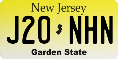 NJ license plate J20NHN
