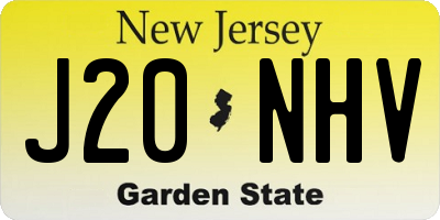 NJ license plate J20NHV
