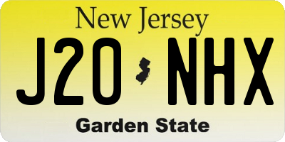 NJ license plate J20NHX