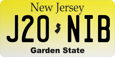 NJ license plate J20NIB