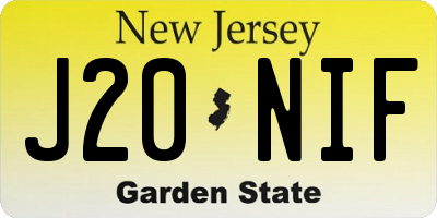 NJ license plate J20NIF