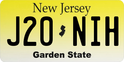NJ license plate J20NIH