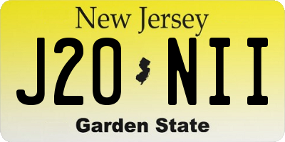 NJ license plate J20NII