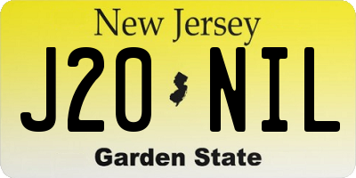 NJ license plate J20NIL