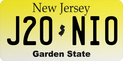 NJ license plate J20NIO