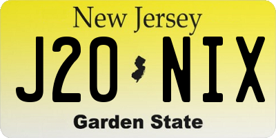 NJ license plate J20NIX