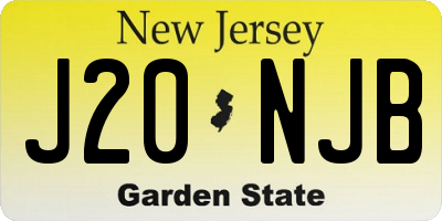 NJ license plate J20NJB