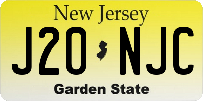 NJ license plate J20NJC