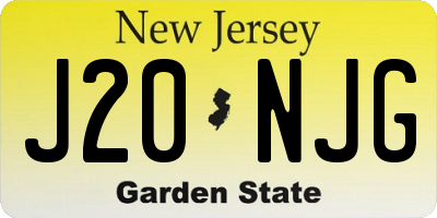 NJ license plate J20NJG