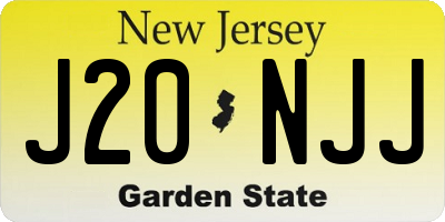 NJ license plate J20NJJ