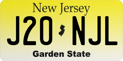 NJ license plate J20NJL
