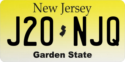 NJ license plate J20NJQ