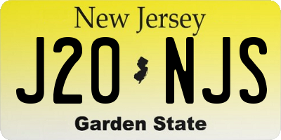 NJ license plate J20NJS