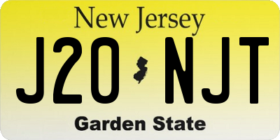 NJ license plate J20NJT