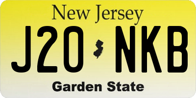 NJ license plate J20NKB