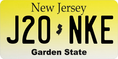NJ license plate J20NKE