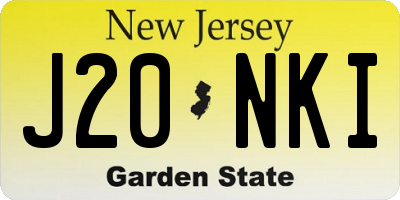 NJ license plate J20NKI