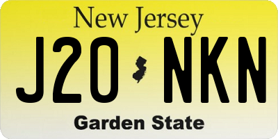 NJ license plate J20NKN