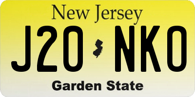 NJ license plate J20NKO