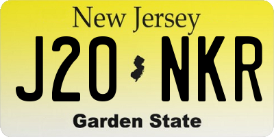NJ license plate J20NKR
