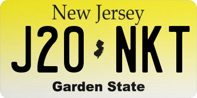 NJ license plate J20NKT