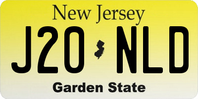 NJ license plate J20NLD