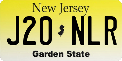 NJ license plate J20NLR