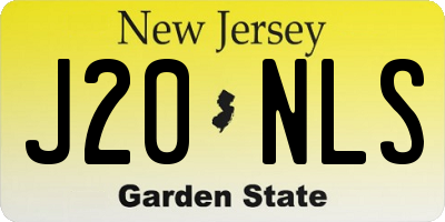 NJ license plate J20NLS