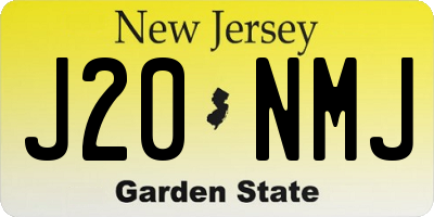 NJ license plate J20NMJ