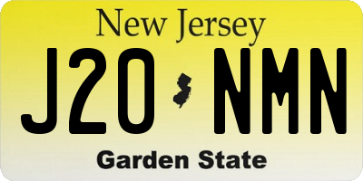 NJ license plate J20NMN
