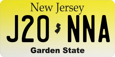 NJ license plate J20NNA