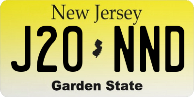 NJ license plate J20NND
